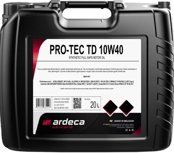 Vaj Motori 10W40 - PRO-TEC TD 10W40 - ARDECA BELGJIKE