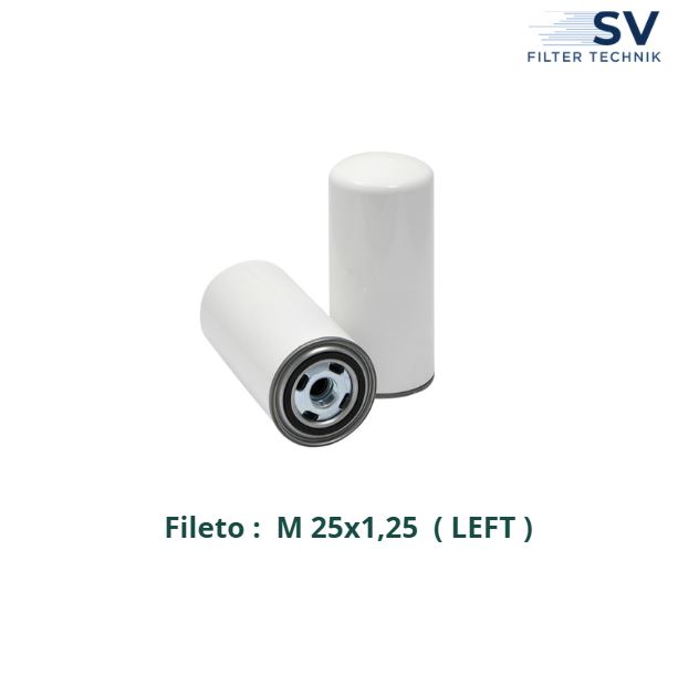 Filter Separator me Fileto Majtas  M 25×1,25 per Kompresore Ajri ATLAS COPCO  /  MIKROPOR Filter ZERO-032-S-25X1,25-LEFT-V-7035-01  –  TG Filter 96215